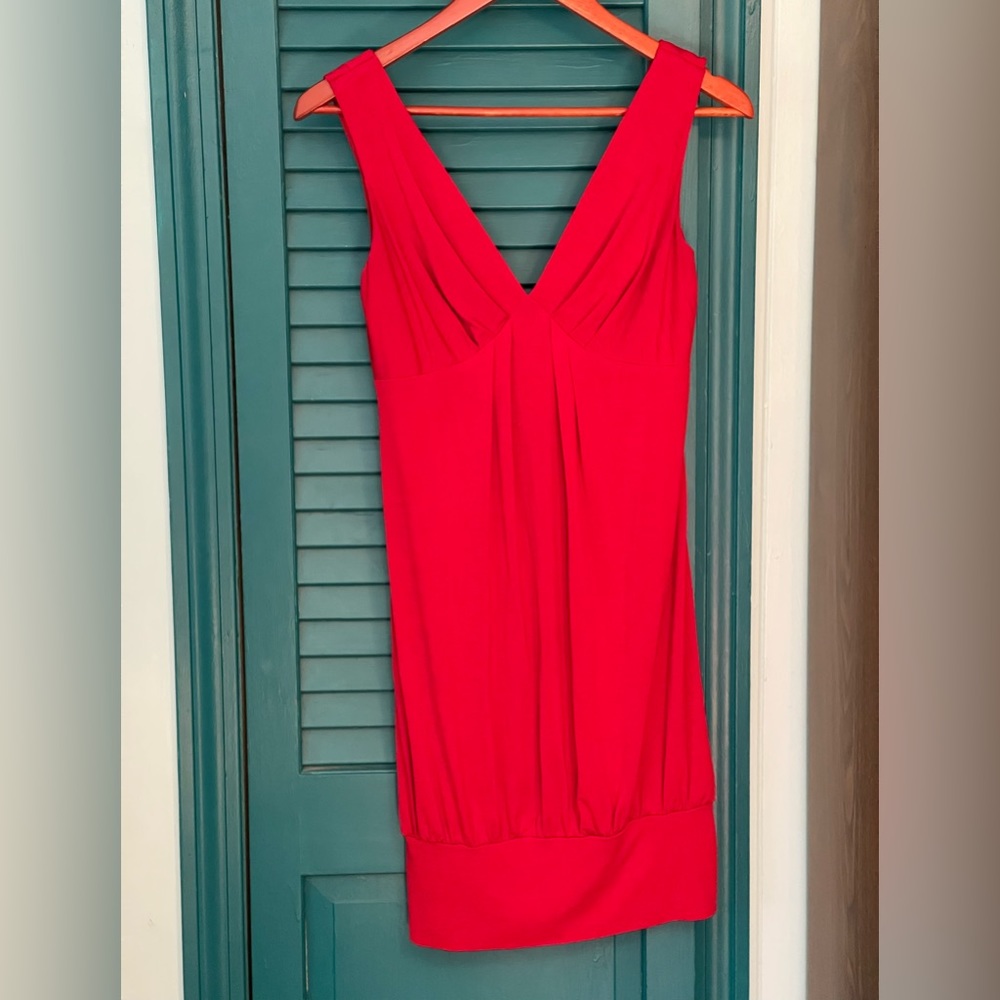 Red mini dress